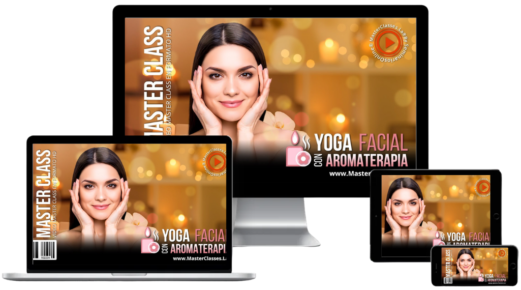 Mockup del curso en iMac, MacBook, tablet y iPhone